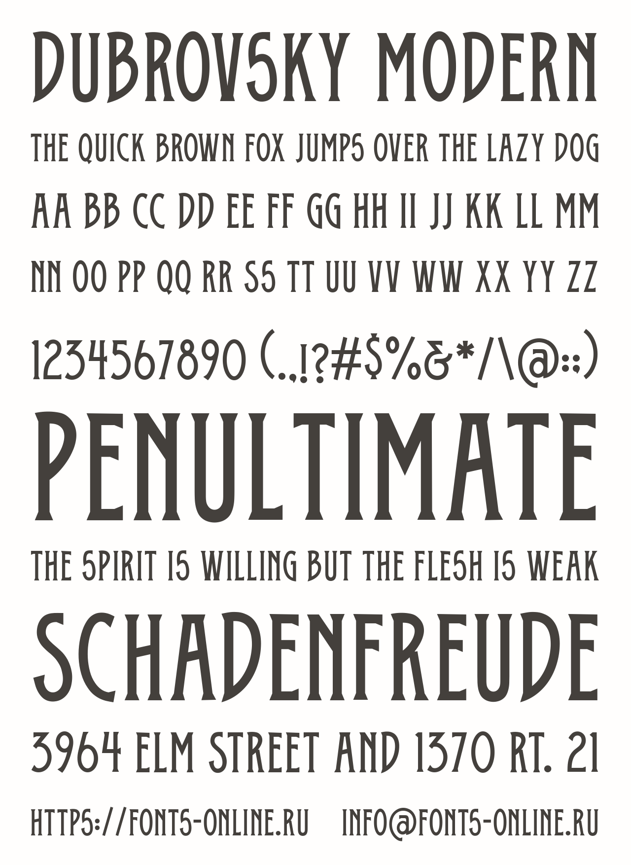 Dubrovsky Modern Free Font Download